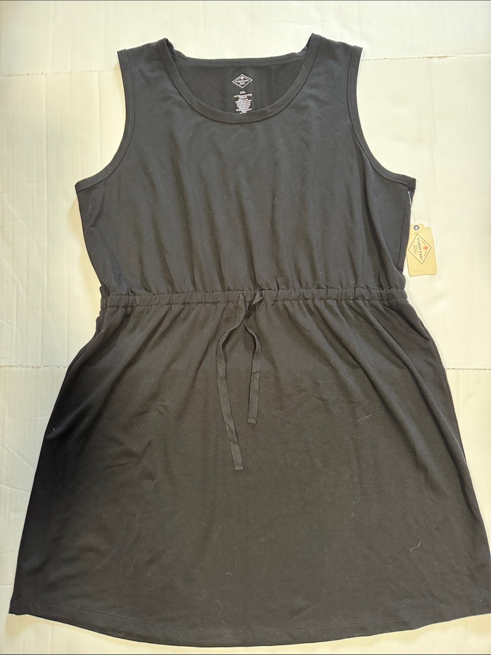 St. John's Bay Black Sleeveless Drawstring Mini Dress